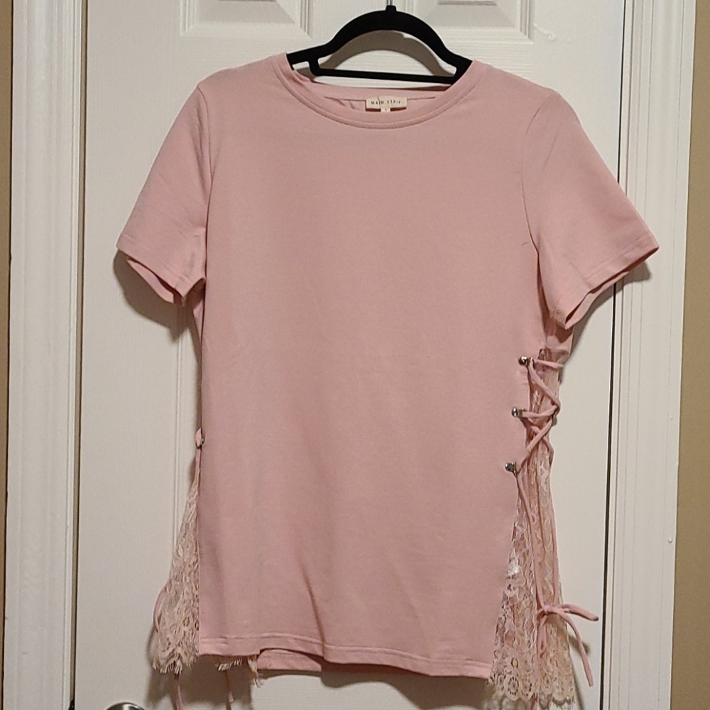 Mauve Top with Lace side panels